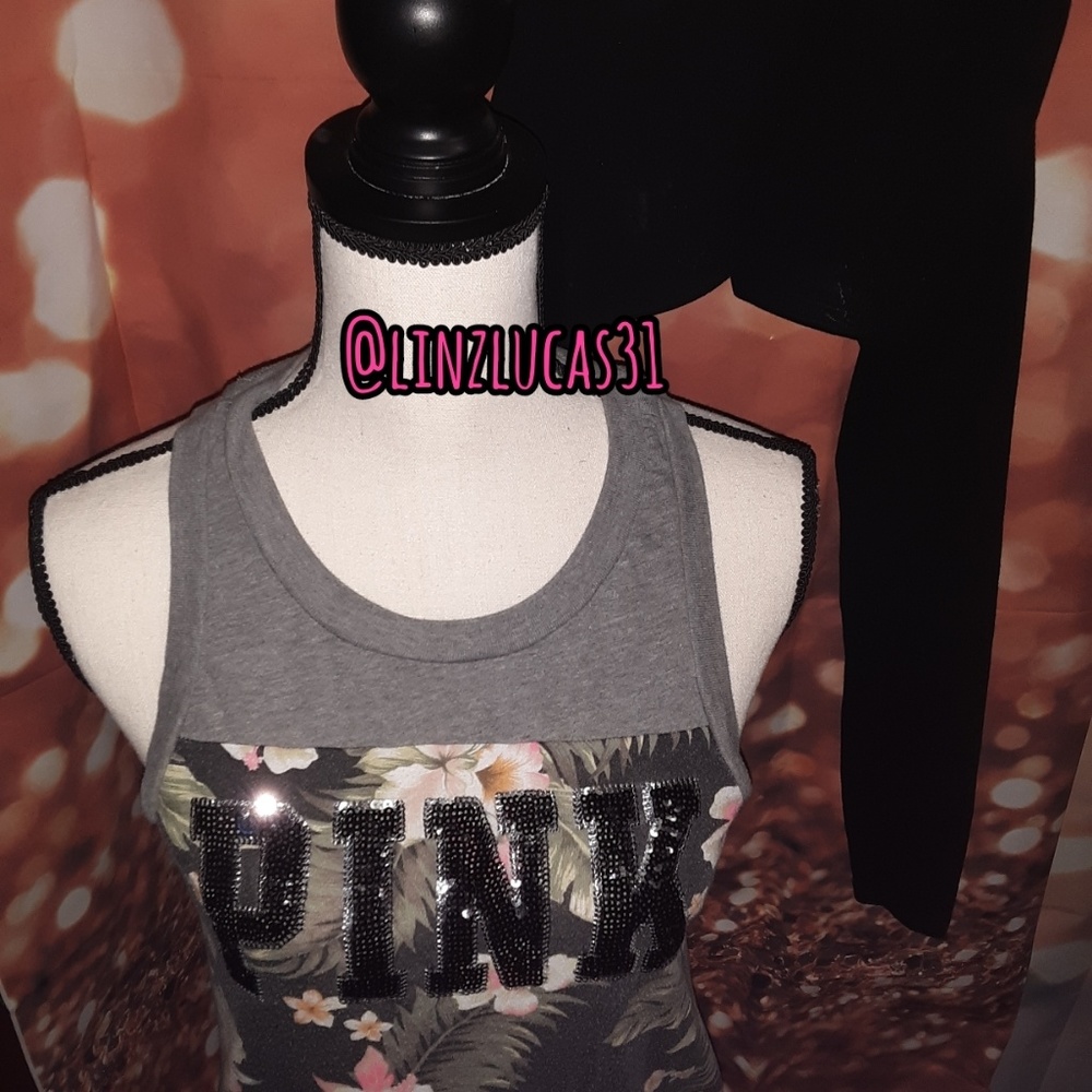 PINK VICTORIA SECRET SZXS BLING TANK TOP, EUC